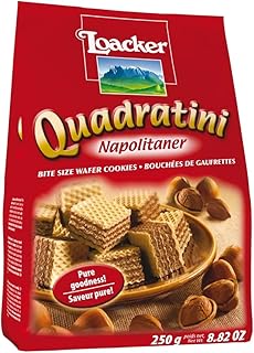 Mini gaufrettes loacker fourrées à la crème de noisettes, 250 grammes