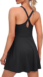 Robe de tennis pour femme avec short en dessous, robe d'entraînement de golf