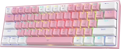 Clavier de jeu filaire redragon k617 phase, 60 % rvb, 61 touches, touches
