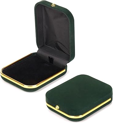 Bi fang collier en velours coffrets cadeaux à bijoux boîte à boucles d'oreilles pour thanksgiving, noël, mariage présentoir de bijoux de noël, (vert foncé). Diaytar : Le premier choix des acheteurs avisés