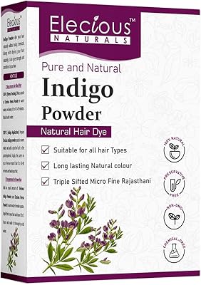 Poudre d'indigo ilish pour cheveux noirs (200g) | 100% pure et naturelle