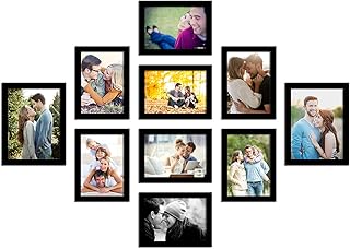 Cadre photo mural art street, lot de 10 cadres photo noirs pour la décoration
