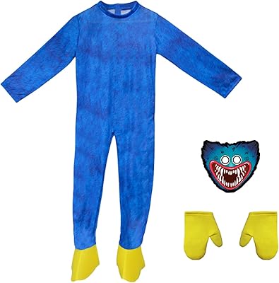 Costume de conception de monstre à bouche bleue pour enfants, combinaison de carnaval