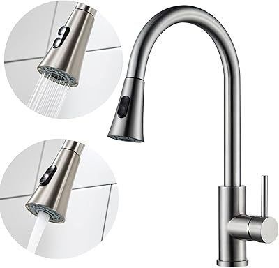 Robinet de cuisine moderne avec pulvérisateur extractible, robinet d'évier de cuisine à poignée
