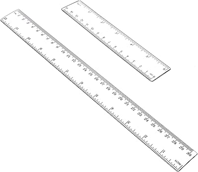 Règle en plastique kastwave, lot de 2 règles en plastique transparent et droit