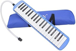 Instrument de musique éducatif piano mélodica 37 touches avec sac de transport, bleu