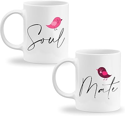 Carte cadeau soul meat love birds tasse à café, lot de 2 en
