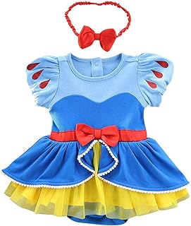Costume d'halloween miraisam pour bébé fille, barboteuse de noël princesse blanche-neige avec bandeau