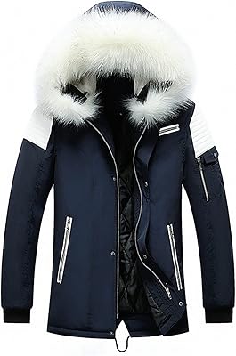 Yokima doudounes, veste d'hiver pour hommes manteau col en fourrure épaissir vestes chaudes