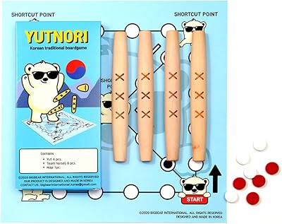 Jeu de société geekbear yutnori folklorique coréen traditionnel avec utes familial des bâtons