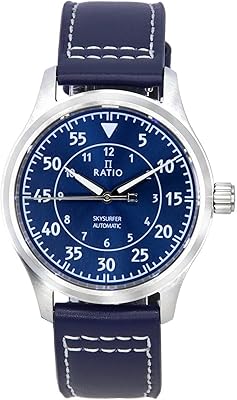 Montre automatique japonaise analogique de style pilote résistante à l'eau jusqu'à 200 mètres