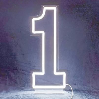 Enseigne au néon led avec chiffres 25x45cm, panneau d'éclairage à intensité variable