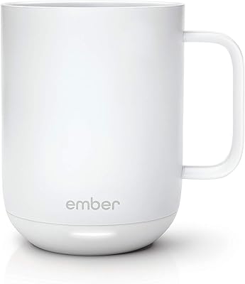 Tasse en céramique à contrôle de température ember cm17, acier inoxydable, blanc