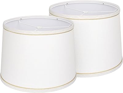 Ensemble 2 abat-jour pour lampes de table, lampadaires, abat-jour en tissu blanc 11,6