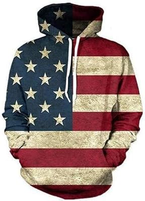 Sweat à capuche unisexe avec poche imprimé drapeau américain 3d generic brands soul