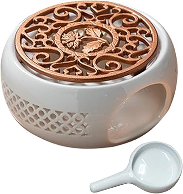 Théière en céramique avec petit plateau pour chauffe-café et thé thé