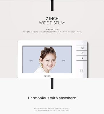 Moniteur vidéo lcd numérique mains libres couleur kocom 7 pouces (kcv-s701eb)
