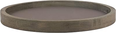 Plateau bougeoir en bois naturel et métal stone briar, accessoires de décoration d'intérieur