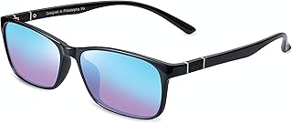 Lunettes assombrissantes colorées avec verres b design fin pour cécité sévère rouge