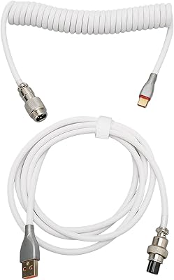 Câble de clavier spiralé de type c vers usb a avec connecteur aviateur