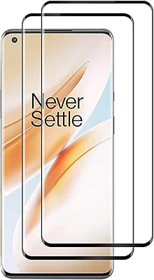 Protecteur d'écran oneplus 8, film en verre trempé 9h, compatible avec les coques