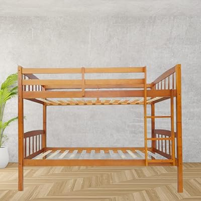 Lit superposé en bois robuste karnak avec échelle pour meubles de chambre d'enfants