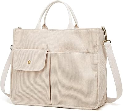 Sac fourre-tout hobo en velours côtelé pour femme, sac cartable, sac universitaire, sac
