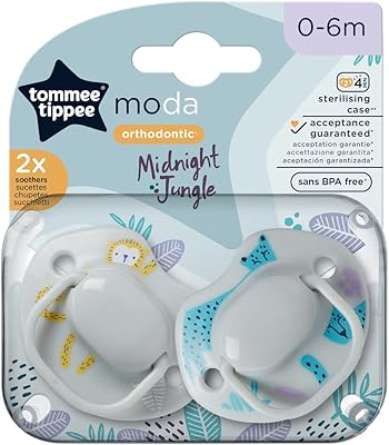 Tommee tippee moda sucettes pour nouveau-nés, conception orthodontique symétrique, sac en silicone