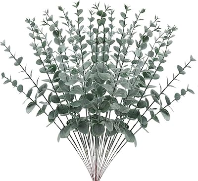 Tiges d'eucalyptus skyrupt 24 pièces 18 pouces – faux eucalyptus décoratif en plastique. Diaytar Sénégal : Diversité produits, unité de prix bas