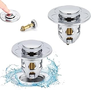 Bouchon d'évier universel de salle de bain, pour crépine d'évier escamotable de 1,2