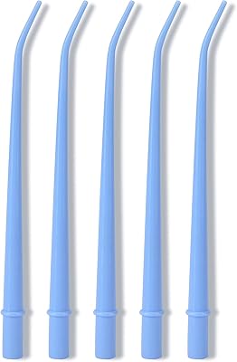 25 embouts d'aspiration bleus pour aspirateur chirurgical dentaire, petits embouts d'aspiration dentaire jetables
