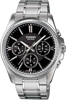 Montre analogique casio mtp-1375d-1avdf en acier inoxydable pour hommes