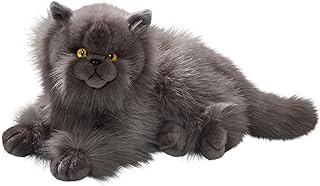 Peluche douce en forme de chat gris persan, taille 12 pouces 30 cm