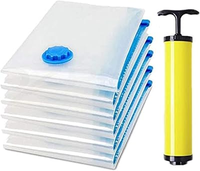 Sacs de rangement sous vide réutilisables peu encombrants avec pompe à vide, 70 x 100 cm (paquet de 7 sacs). Diaytar : Des offres irrésistibles chaque jour