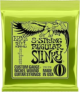 Cordes de guitare électrique à 8 cordes enroulées en nickel uni ernie ball
