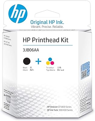 Pack de 2 imprimantes tricolores de remplacement hp gt51/gt52, noir/3jb06aa