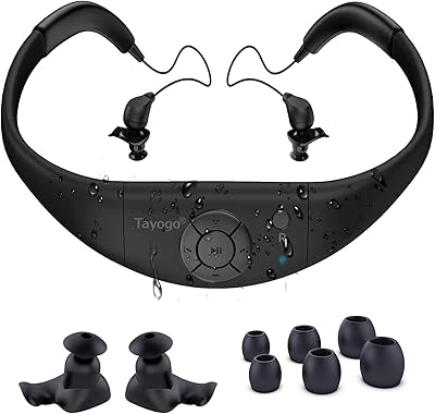 Lecteur mp3 étanche pour la natation tayogoo ipx8 8 go écouteurs de musique