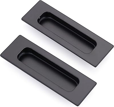 Poignées de porte coulissante rectangulaires en acier inoxydable noir mat mangsen 12x4x1,2 cm