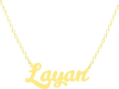 Collier plaqué or 21 carats avec le nom layan, plaqué or, sans pierres