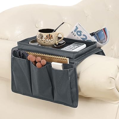 Organisateur d'accoudoir de canapé, porte-gobelet de télécommande tv, plateau de rangement à distance