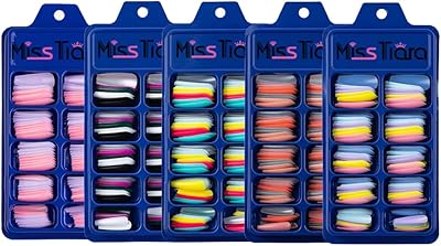 Faux ongles à presser miss tiara - ensemble de faux ongles multicolores amovibles