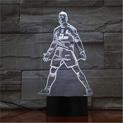 Lampe de table de nuit led 3d avec capteur tactile 7 couleurs changeantes, lampe de chevet, lampe de football, joueur de football cristiano ronaldo. L'alternative e-commerce intelligente au Sénégal : Diaytar