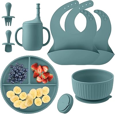 Ensemble d'alimentation pour bébé fournitures de sevrage pour bébé ventouse en silicone séparateur