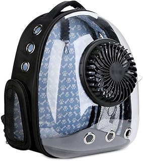 Sac à dos de ventilation pour animaux de compagnie space avec mini ventilateur usb o-b et fenêtre en maille respirante, sac pour chiot portable extérieur amovible, noir pour l'extérieur. Le e-commerce qui respecte votre pouvoir d'achat : Diaytar
