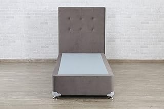 Lit divan avec base pan emirates soft touch 100×200 - gris