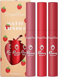 Ensemble de maquillage de rouge à lèvres liquide mat 3 pièces tasse