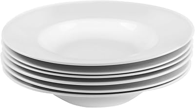 Plat à pâtes professionnel en porcelaine emuse - lot de 6