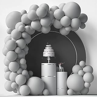 84pcs ballons gris guirlande arche ballon ensemble 5" + 12" 18" pastel