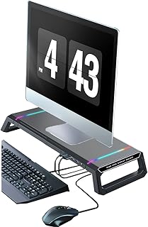 Support de moniteur mecacoz support pliable pour ordinateur portable avec 4
