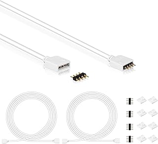 Câble d'extension led rvb zpt electronics 2m 6,6 pieds avec 4 broches